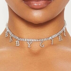 Dazzling "Baby Girl" Dangle Letter Pendant Choker